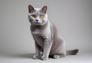 Obraz premium Chartreux cat white background 