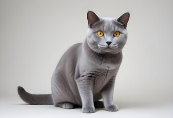 Obraz premium Chartreux cat white background 