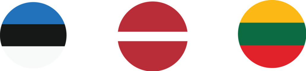 Vector Baltic States flags. Estonian flag, Latvian flag, Lithuanian flag.
