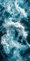 Sea foam and waves, phone wallpaper - Generative AI