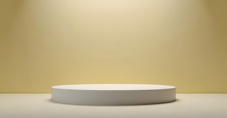 empty podium on yellow background for design or product display, presentation. 3D rendering