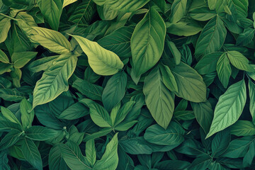Green leaf texture fills the background in a close-up view