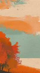 Abstract art background with textured orange, red, and yellow splashes  for a grungy vintage design