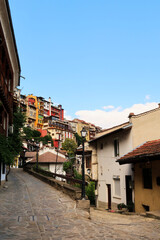 Cobble stone streets in the old town of Veliko Tarnovo, Bulgaria
