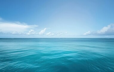 Fototapeta na wymiar Serene Seascape with Expansive Blue Sky