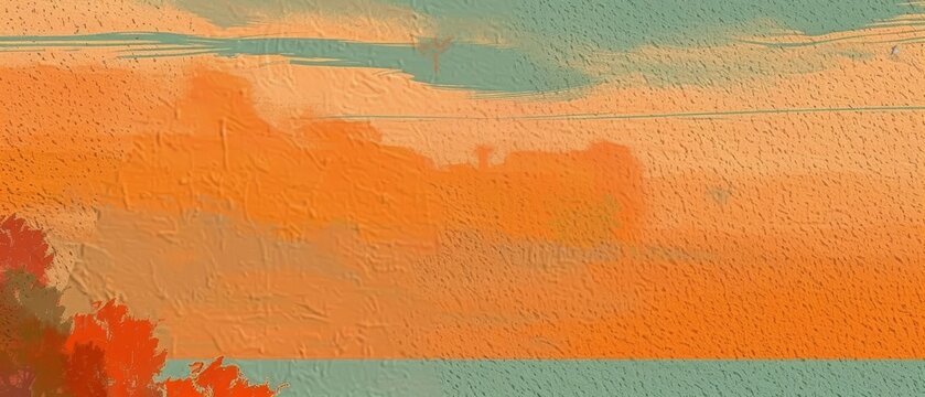 Abstract art background with textured orange, red, and yellow splashes  for a grungy vintage design
