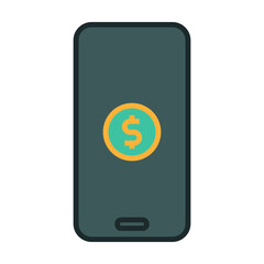 Mobile banking icon. Smartphone icon with a dollar symbol on the screen. Icons about banking and finance