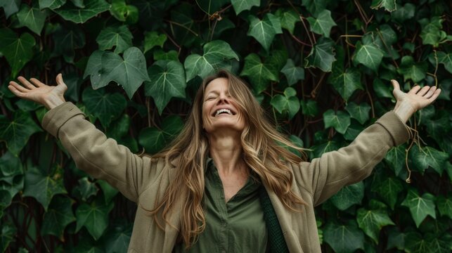Woman Embracing Nature Joyfully