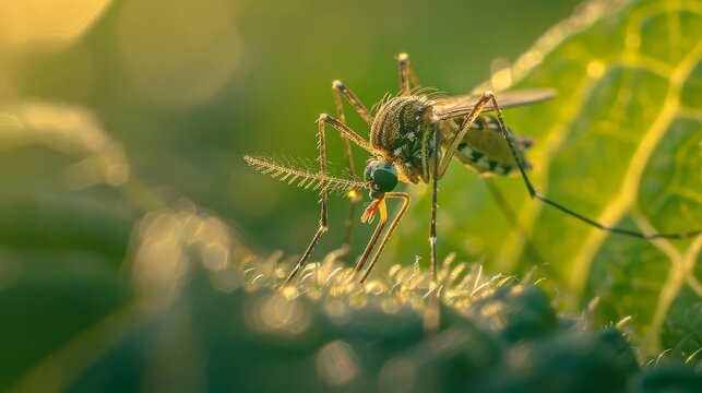 detailed closeup of mosquito insect from culicidae family macro photography
