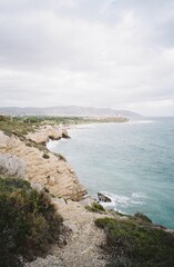 Rocky Shoreline with Ocean Waves 