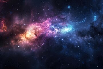 Fototapeta premium Colorful galaxy with stars and planets in motion