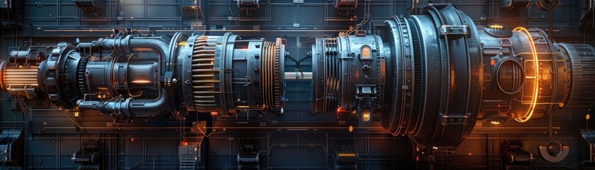 Illustrate a steam engine demonstrating the principles of thermodynamics