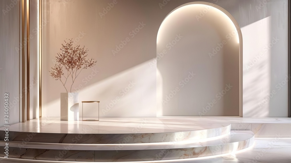 Poster elegant podium display minimalist 3d product presentation rendering