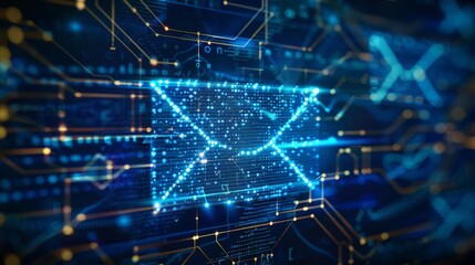 Obraz premium email encrypted with digital security layers intricate patterns and symbols representing encryption algorithms secure data transmission illustration