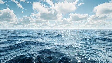 endless ocean horizons vast blue seascape with gentle waves and cloudy sky aigenerated landscape