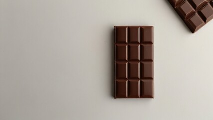 top view choco bar with white background