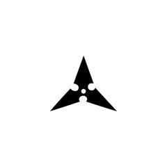 Fototapeta premium Ninja Shuriken Silhouette Vektor