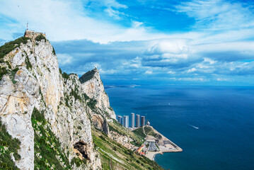 Gibraltar strait, view from Gibraltar rock.