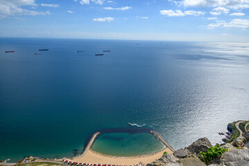 Gibraltar strait, view from Gibraltar rock.