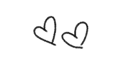 Love-shaped brushstroke texture with transparent background