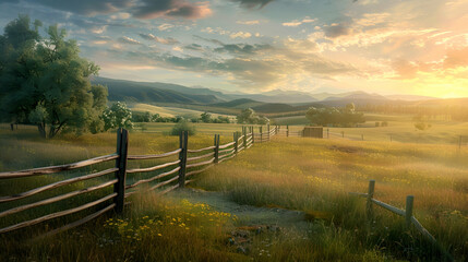 sunset in the mountains