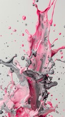 Pink and gray paint splash