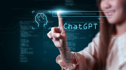 ChatGPT online information data chatting system, artificial intelligence internet web conversation...