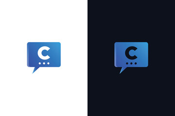 Letter C CHAT LOGO, C chat logo, logo design, message logo, Communication logo