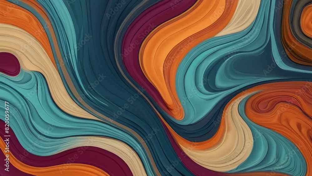 Poster an artistic background featuring waves in a colorful abstract pattern