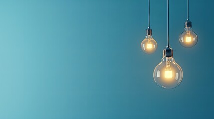light bulbs background, copy space, place for text