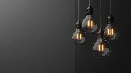 light bulbs background, copy space, place for text