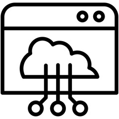 web hosting line icon