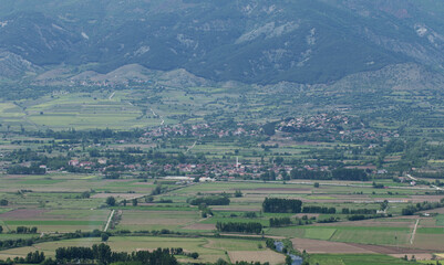 Fototapeta premium View of the agricultural fields in the rural areas in Turhal district of Tokat province in Turkey