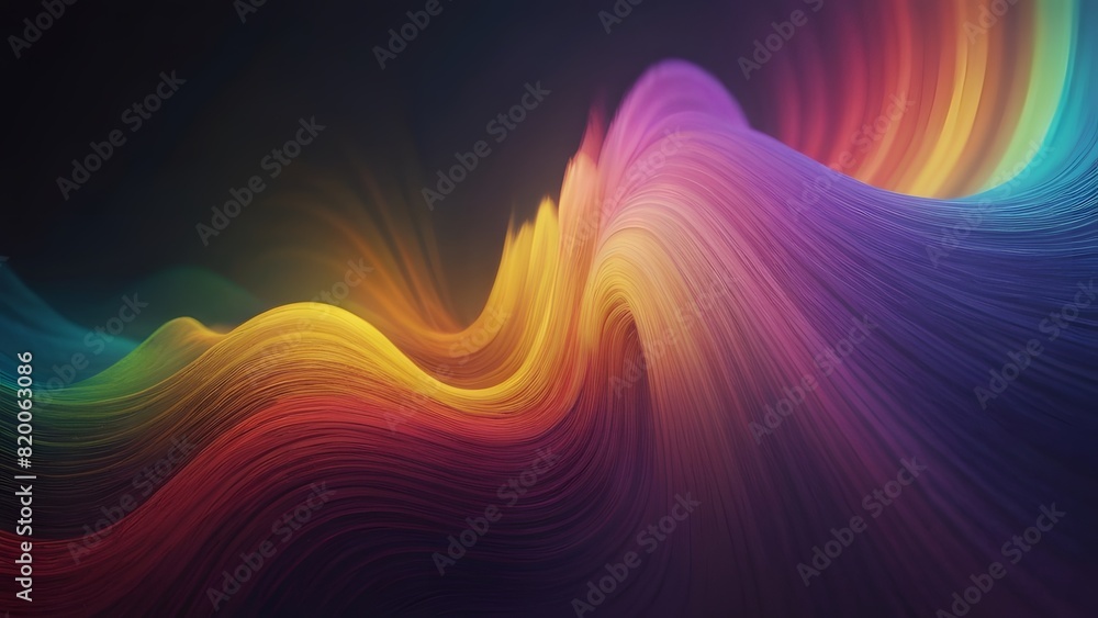 Poster colorful abstract waves intertwining to create a lively background