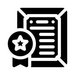 certificate glyph icon