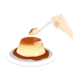 Japanese Caramel Custard Pudding serve