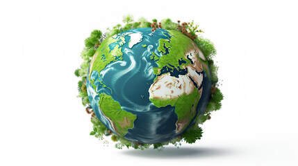 3d illustration of earth covered by trees