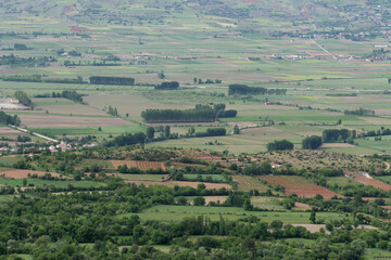 View of the agricultural fields in the rural areas in Turhal district of Tokat province in Turkey