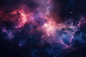 Naklejka premium Beautiful galaxy background with nebulas and stars