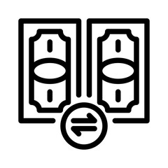 money exchange line icon