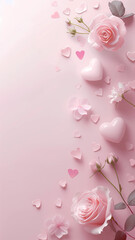 Valentine's Day Poster Background, Anniversary, Wedding, Romantic Background, Pink Background, Purple Background, Love, Flowers