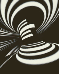 Abstract psychedelic stripes for digital wallpaper design. Line art pattern. Trendy texture. Monochrome design.Black and white. Geometry curve lines pattern. Futuristic concept