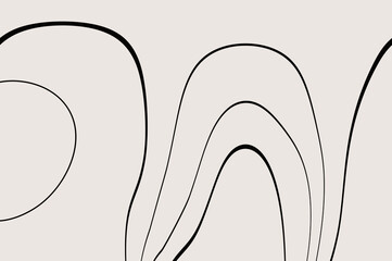Obraz premium Soft and simple black abstract irregular lines