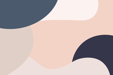 Soft and simple pink blue abstract irregular wavy color blocks