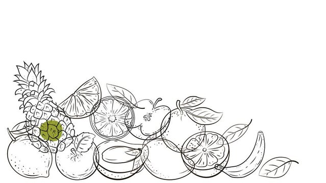 Natural fruits, vitamin juice. Vegan cuisine, organic fruits or vegetarian food.