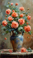 Vase of roses