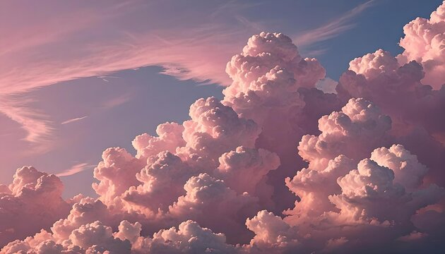 Beautiful Pink Clound In The Sky Illustration