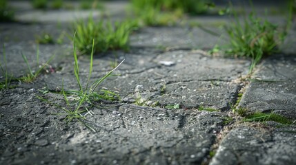 Close-up of a damaged concrete sidewalk joint, uneven and cracked, presenting a danger to pedestrians