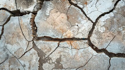 Close-up of a damaged concrete sidewalk joint, uneven and cracked, presenting a danger to pedestrians