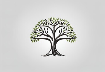 a sleek, minimalist logo depicting a modern Tree of PC, 